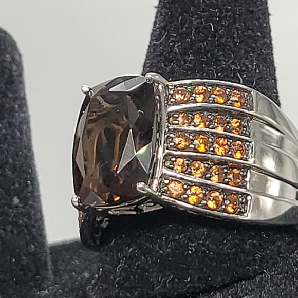 Jtv/Hsn Accessories Jtvhsn Mens 925 Sterling Smokey Quartz Ring